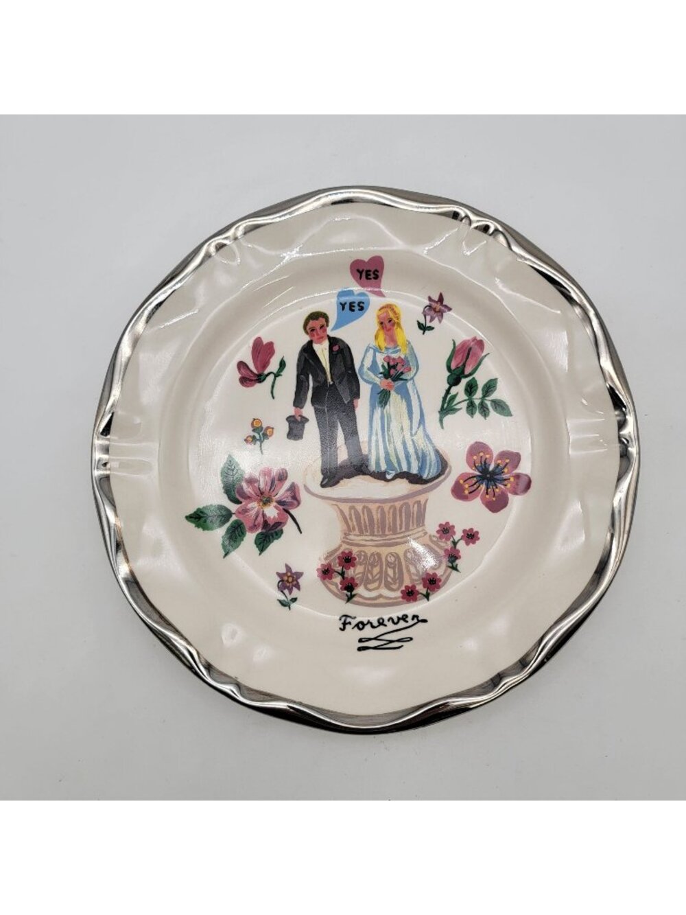 Anthropologie Nathalie Lete Forever Wedding Plate Floral Design